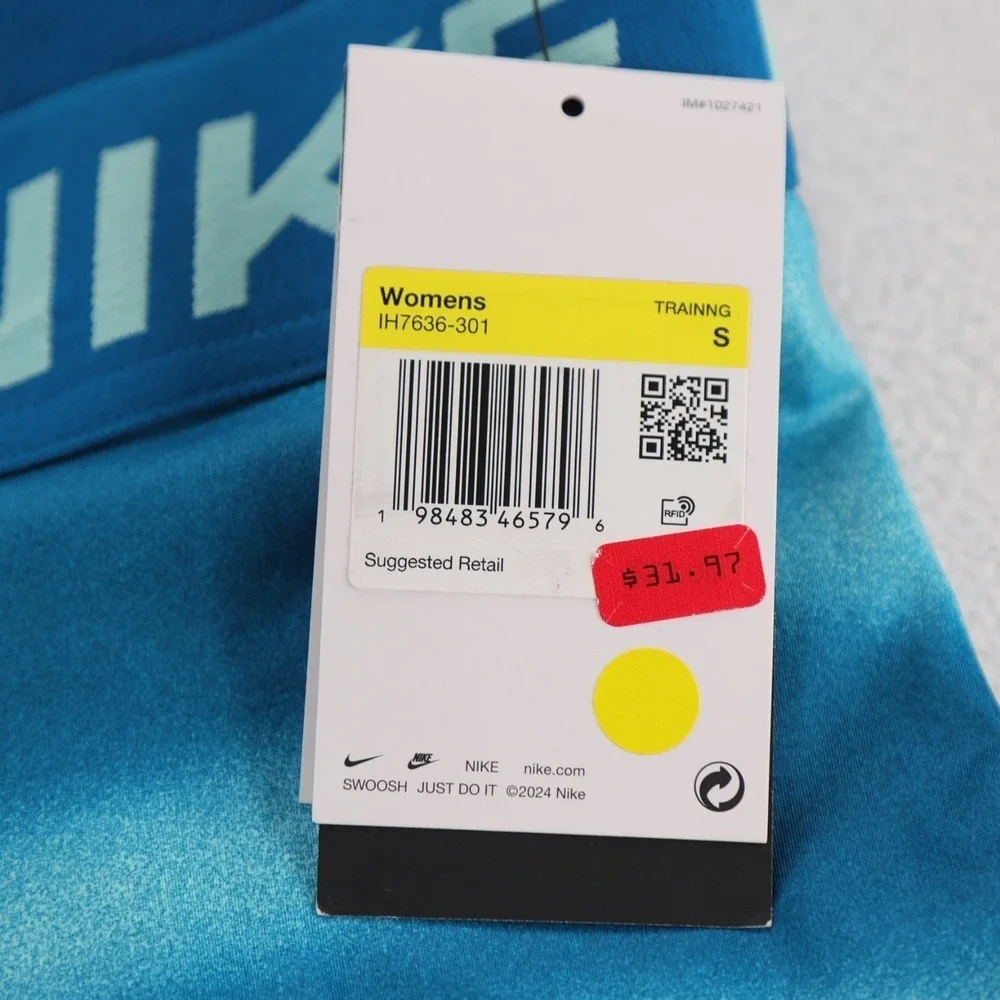 Nike‎ Pro Dri-FIT Womens 3 Inch Training Shorts Teal Blue Gradient IH7636-301 S